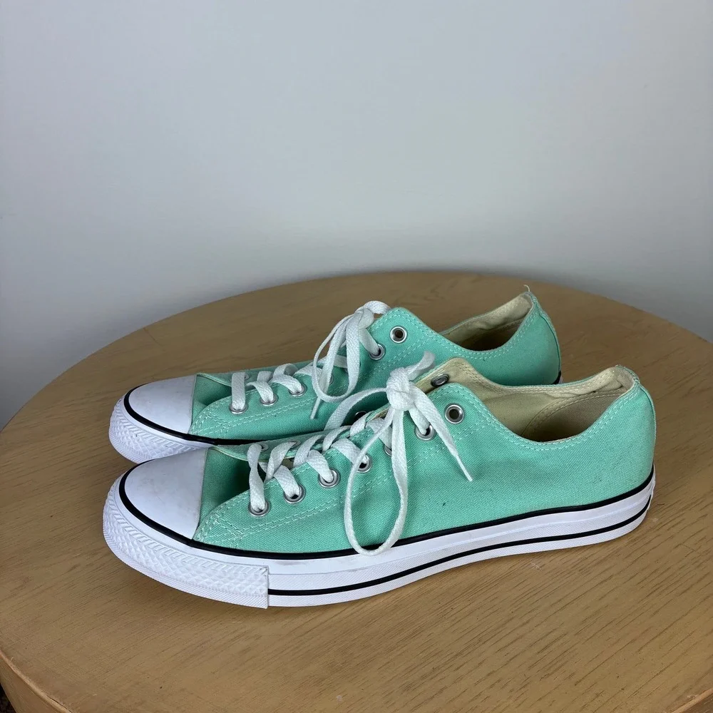 Converse Chuck Taylor All Star Low Top Mint Green Canvas Sneakers Womens 12
